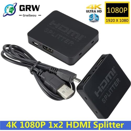 Hdmi Splitter 1 in 2 out 1080p 4K 1x2 Stripper 3D Splitter Power Signal Amplifier 4K HDMI Splitter For HDTV Xbox PS3