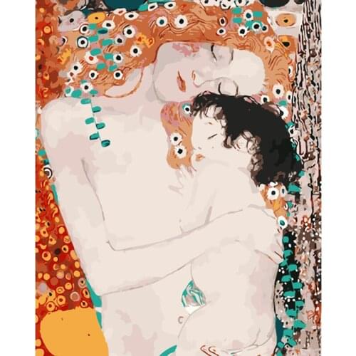 Painting By Numbers DIY Dropshipping 50x65cm Sleeping mother and child Figure Handmade Gift For Adult Unique Gift Home Decor