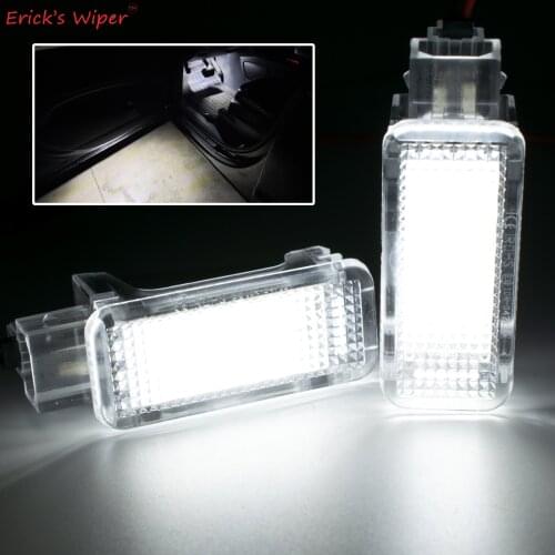 2pcs Xenon White LED Courtesy Under Door Footwell Light Trunk Lamp For VW Touareg Tiguan Passat Skoda Octavia Superb Audi A4 A6