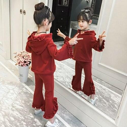 Menoea Solid Color Girls Clothes Set Teen Kids Girl Tracksuit Autumn Spring Sweatshirt Tops Pants 2pcs Children Clothing Suits