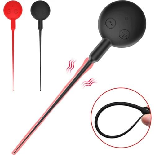 Male Masturbator Penis Urethral Plug Vibrator For Men 7 Speed Urethra Dilators Sound Prostate Massager Butt Plug Toys For Adult