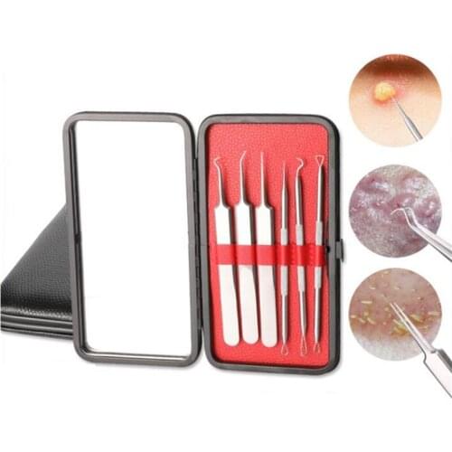 New 6pcs Makeup Tools Set,Exquisite Packaging,Squeeze Acne,Blackhead,Acne Needle,Stainless Steel Acne Needle Cell Clip Acne a