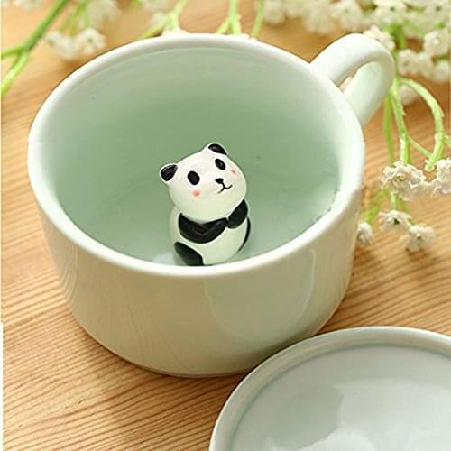New Coffee Milk Tea Ceramic Mugs - 3D Animal Morning Cup with panda Inside Best Gift For morning drink weddings birthdays
