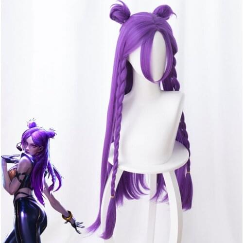 Game Character LOL K/DA Akali Cosplay Wigs KDA Heat Resistant Synthetic Hair Perucas Cosplay K/DA Ahri Kaisa Wig Cosplay