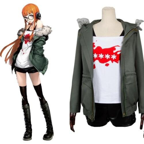 Persona 5 Futaba Sakura Cosplay Costume Star Key Shirt A.F.K. Coat Jacket Suit Halloween Carnival Costume
