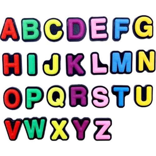 1Pcs Alphabet A-Z Shoe Charms Diy 26 English Letters Free Combination Shoe Accessories for Shoes Kid Party X-mas Gift Croc Jibz