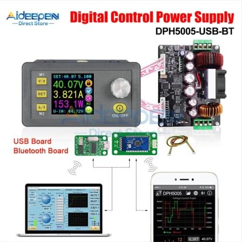DC 6V-50V DPH5005 CNC Buck-boost Converter Color Screen Display DC Adjustable Power Supply With USB And Bluetooth Communication