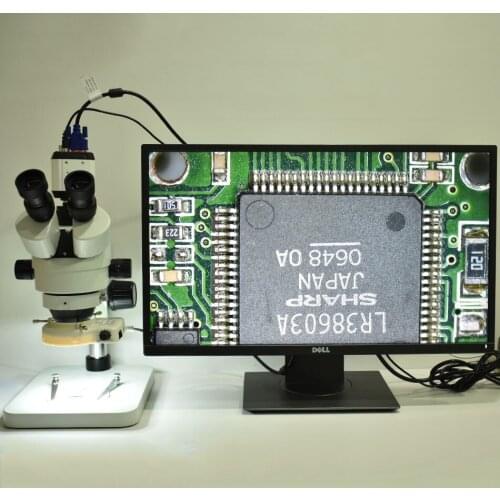 HD 2.0MP 1080P 30fps VGA USB BNC Industrial Camera+New C-type 0.5X Adapter Trinocular Stereo Microscope 3.5-90X Continuous Zoom