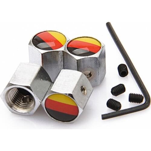 Car Wheel Tire Valve Dust Caps German Flag Styling Anti Theft Tyre Valve Stem Air Caps Covers For VW Golf Polo Jetta Accessories