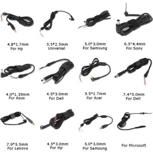 DC Plug Cord Laptop Power Cable For Lenovo IdeaPad Square Connector Charger Adapter PC Cable Samsung HP Dell Sony Toshiba Acer