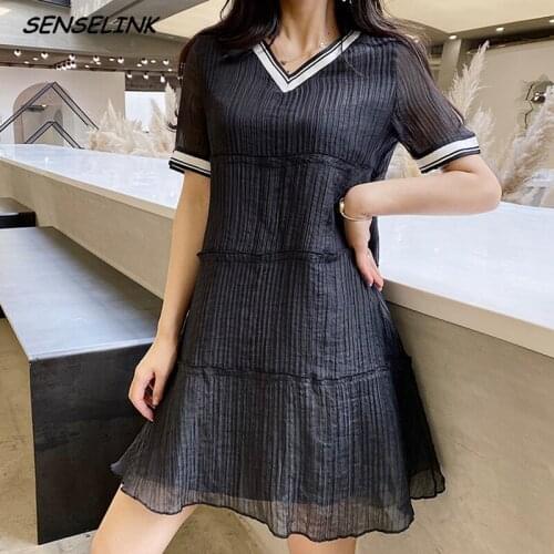 SENSELINK Solid Summer Dresses