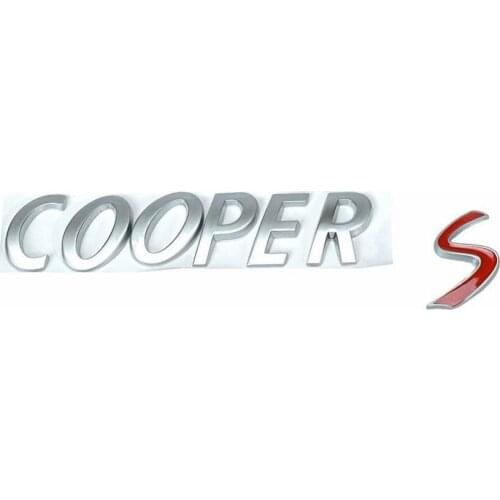 Silver Red ABS Plastic Car Trunk Rear Letters Badge Emblem Decal Sticker for BMW Mini Cooper S
