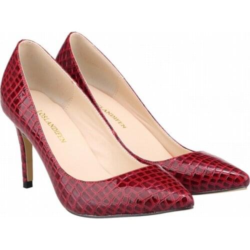 2020 Womens Thin High heels Sexy Bride Wedding Party Pumps Pointed Toe Patent Leather 8CM Slip On women shoes size 35-42