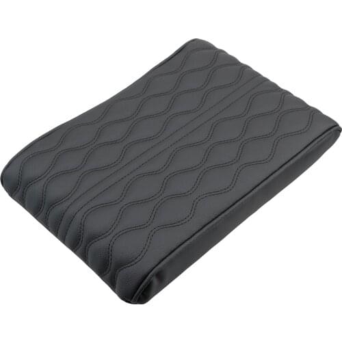 Wave Embroider PU Leather Universal Armrest Storage Box Cover Pad Center Console Arm Rest Protection Cushion Car Armrest Mat