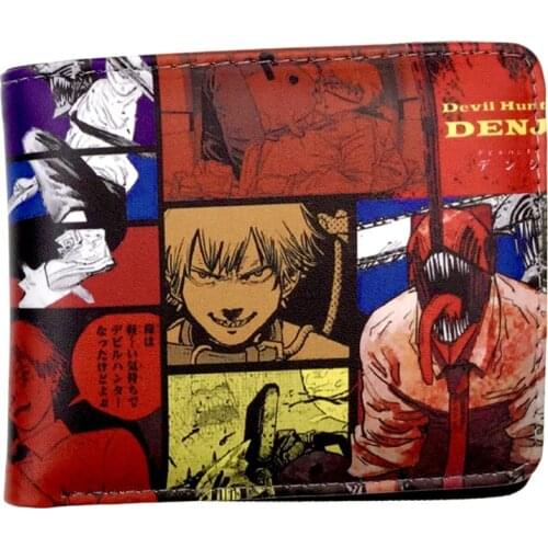 High Quality Popular Chainsaw Man Wallet With Coin Pocket Card Holder For Mens Womens Purse