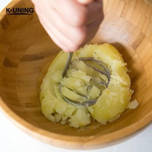 Japanese Beech Handle Stainless Steel Potato Sweet Potato Pounding Mud Kitchen Gadgets Bean Press Fruit Supplement Food Mud