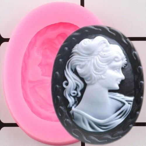 Lady Head Portrait Silicone Mold Sugarcraft Fondant Cake Decorating Tools Chocolate Gumpaste Molds Candy Resin Clay Moulds