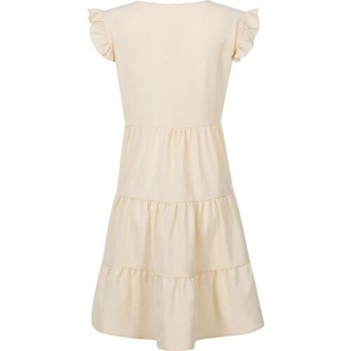 Women Vintage Casual Round Neck A line Summer Elegant Solid Color Dress for Women Patchwork Short Sleeve Tunic Party Swing Dress