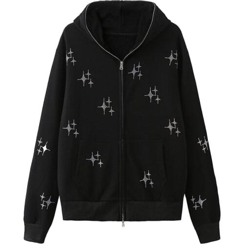 Women Zip-Up Hoodie Gothic y2k топ Long Sleeve Coat Female sweatshirt Hoodies Kawaii Oversized Vintage Harajuku Grunge Clothes