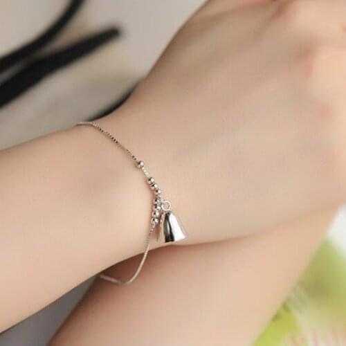 925 pure silver bracelet lucky brief bell bracelet honey female gift anti-allergic silver