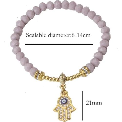 EYE EVIL 1pcs new fashion eye purple palm bracelet material trendy round evil eye charm bracelet for woman jewelry gift