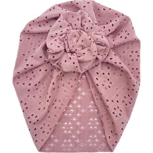 1 PCS Comfortabe Soft Baby Girls Indian Caps Solid Color Hollow Breathable Newborn Hats Infant Headwear DIY Clothing Decoration