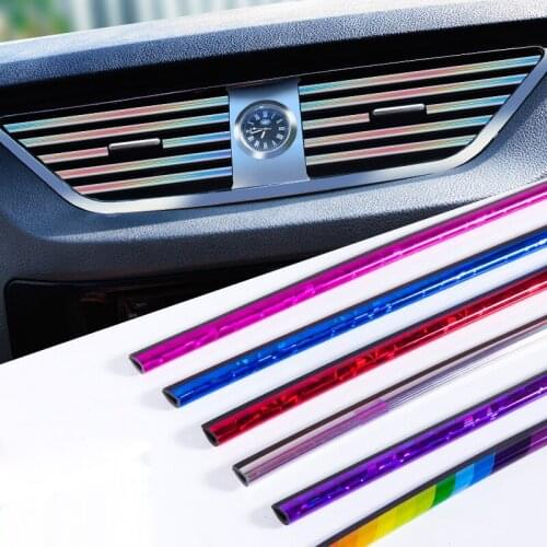 10pcs/set laser colors U Shaped Universal Automotive air conditioning outlet blade decoration strip car styling