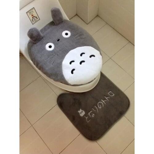 3piece/set Super soft plush thickening toilet potty sets toilet seat cover cute cartoon Warm Close Stool Cushion Mat
