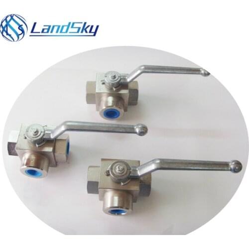 3000 psi stainless steel ball valve 1/2 BSP 3 three way ball valve high pressure hydraulic valves
