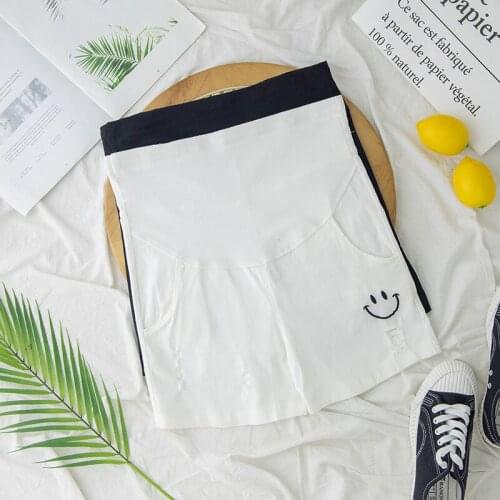 491# Maternity Leisure Pants Summer Fashion Shorts Support Abdomen Elastic Pregnant Women Shorts Belly Support Pants