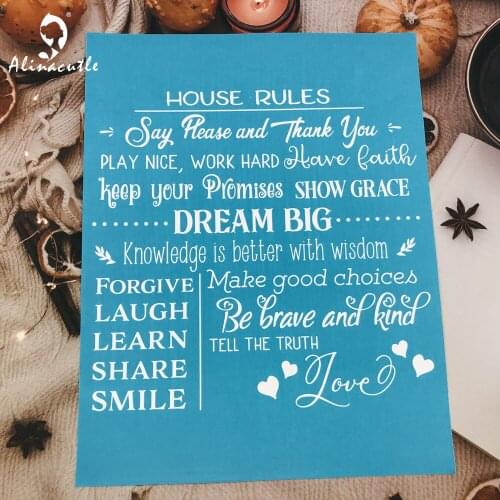 8.5 X 11" Reusable Self- Adhesive Silk Screen Stencils For Home Decoration T-Shirt Bag Pillow DIY Transfers Film Alinacutle