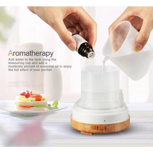 Car Aroma Oil Diffuser Ultrasonic Wood Grain Air Humidifier USB Electric Air Fresheners Mini Mist Sprayer With LED Light