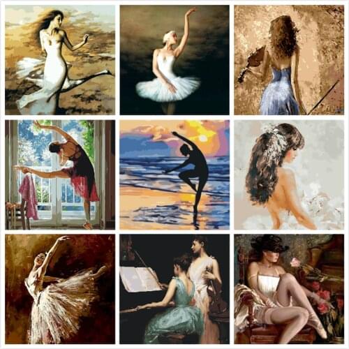 Great Dancers Painting By Numbers For Adults Kits Hand Painted Decor Drawing Canvas DIY Oil Coloring Paint Pictures By Numbers