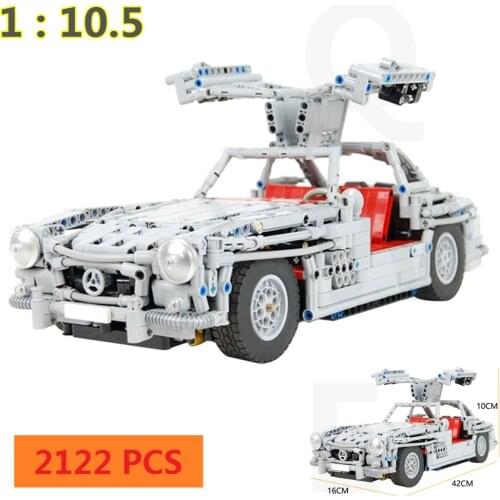 Buildmoc 300SL '54 Gullwing Supercar Racers Vehicles Sports Car MOC-30152 Model Building Blocks DIY Bricks Toys for Kids Gifts
