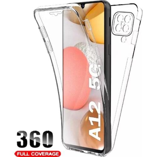 Case For Samsung Galaxy A12 SM-A125F 5G 360 Clear Double Cases On Samsung A12 Front TPU + Back PC Shockproof Silicone Full Cover