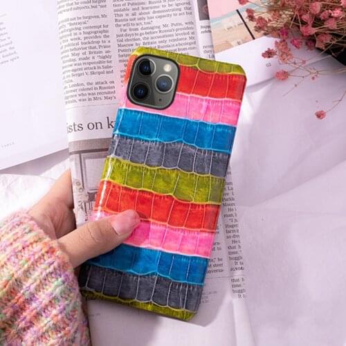 Genuine Leather Phone Case For iPhone 12 Mini 11 Pro For Apple X XS Max XR 6 6S 7 8 Plus SE 2020 Natural Cowhide Painted Cover