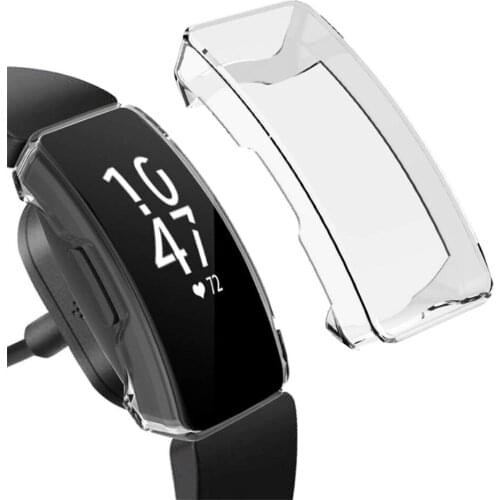 TPU Screen Protector for Fitbit Inspire HR Case Cover Full Coverage Ultra-Thin Soft Clear Cover Shell for Fitbit Inspire