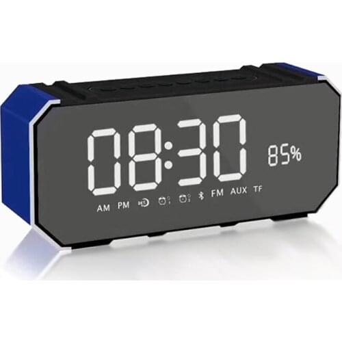 DG100 creative aluminum alloy Bluetooth speaker mini portable clock subwoofer led radio home desktop audio with alarm clock