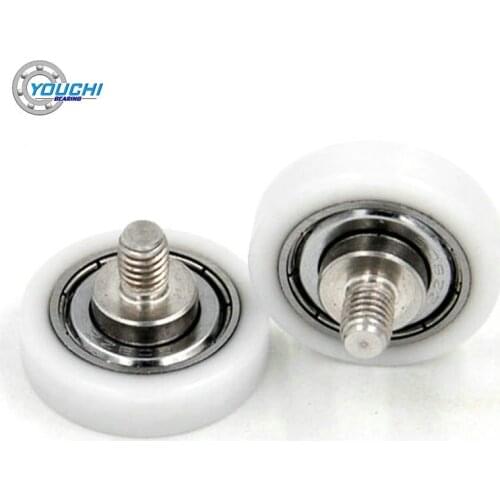 OD 28mm 3mm Mounting Clearance Plastic Coated Bearing With M6 Screw BS60828-7C3L8M6 28x7 POM Roller Cashbox Drawer Guide Wheels