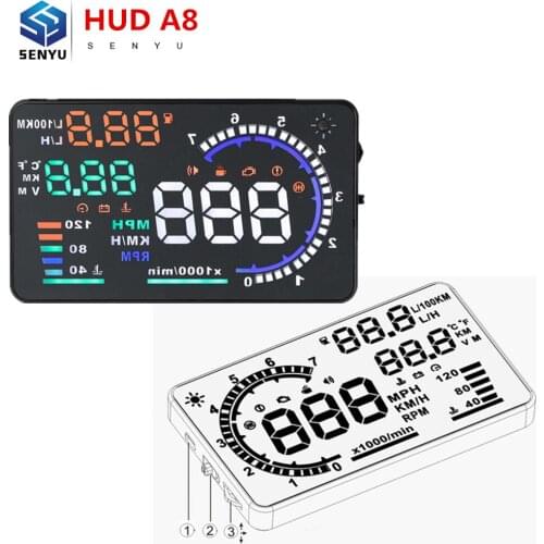 HUD A8 Display Head Up Display A8 Car GPS A8 Projector Digital Speedometer Car Speed Security Alarm OBD OBD2 Diagnostic Tool