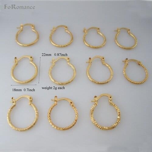 Foromance/ ELEVEN STYLES TOTALLY -NEW YELLOW GOLD GP FILLED OVERLAY HUGGIE HOOP WIDTH 18mm TALL 22mm EARRING