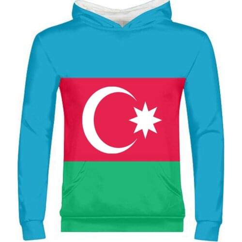 AZERBAIJAN male youth custom made name number photo flag tees aze country zipper sweatshirt azerbaijani nation az boy clothes