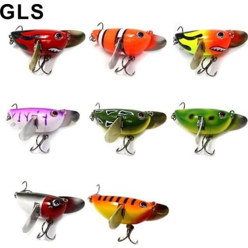 GLS brand 8 colors optional water surface wave climbing bait 6cm / 12.7g 3D eye propeller tractor Mino fishing bait