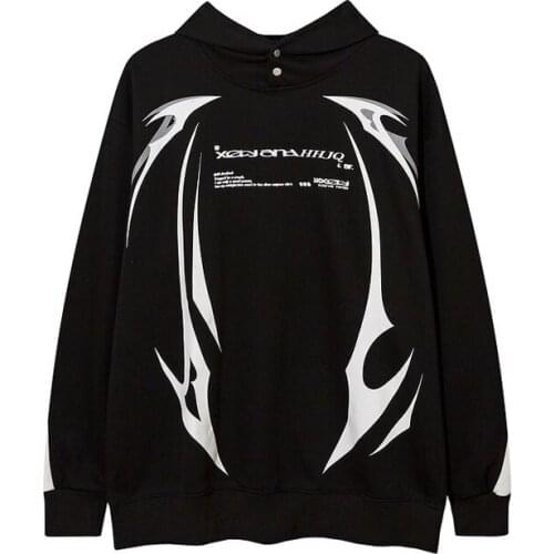 Creative Printed Hoodie Sweatshirt Hip Hop Casual Pullover Hooded Street Hip Hop Clothing 2021 Mens Fashion Jacket Jacket Men