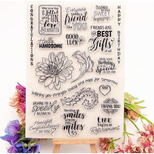 Hot selling Shiny Feather flower clear stamp / silicone seal roller stamp DIY scrapbook album / card production