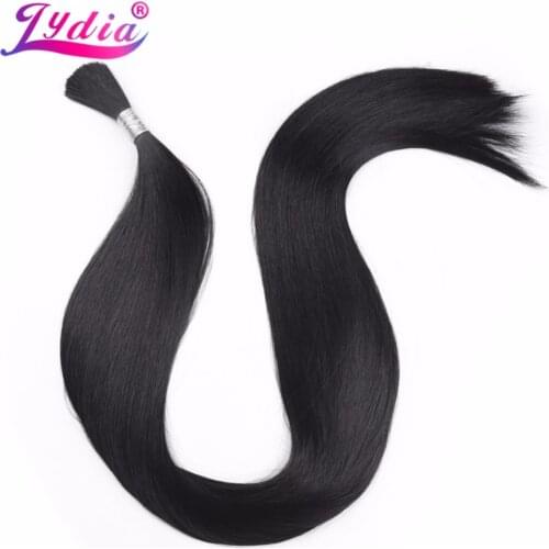 Lydia For Women Long Straight Synthetic Hair Bundles 40" Pure Color Hair Bulk Crochet Latch Hook Synthetic Hair Extension