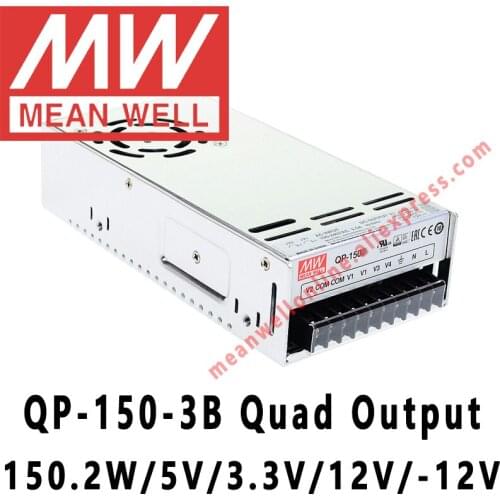 Mean Well QP-150-3B meanwell 5V/3.3V/12V/-12V DC 150.2W Quad Output with PFC Function Power Supply online store