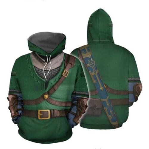 Fashion Sweatshirt Skyward Sword 3D Mens and Womens Printed Hoodie Autumn/Winter Harajuku Casual Zip Jacket