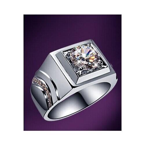 14K Man Finger Ring 2CT NSCD Solid White Gold Quality Diamond Engagement Ring for Men Wedding G14K Jewelry for Man