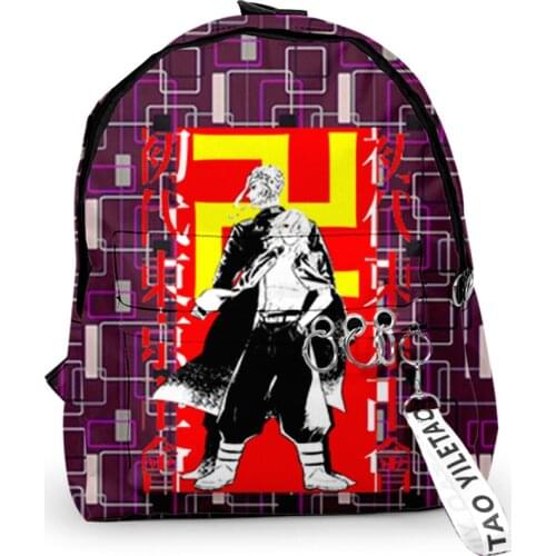 2021 3D Print Backpacks Tokyo Avenger Teenager Students School Bags Men/Women Outside Travel Waterproof Oxford Backpack Bags